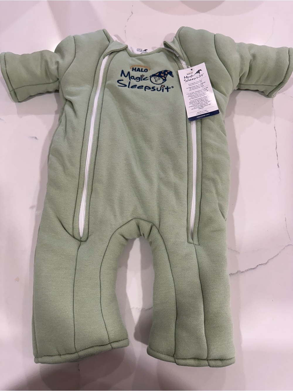 Halo Magic Sleepsuit One-Piece Footie in Sage Green